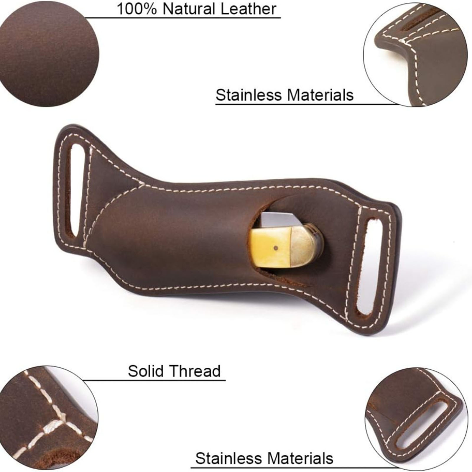 Sarung Pisau Lipat Kulit yang  - Edc Carry Accessories ulasan dan harga