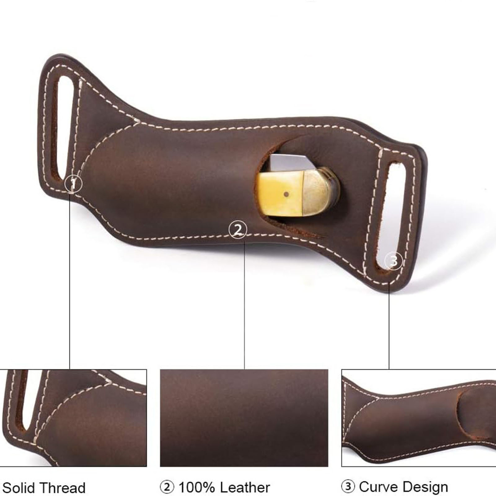 Sarung Pisau Lipat Kulit yang  - Edc Carry Accessories ulasan dan harga